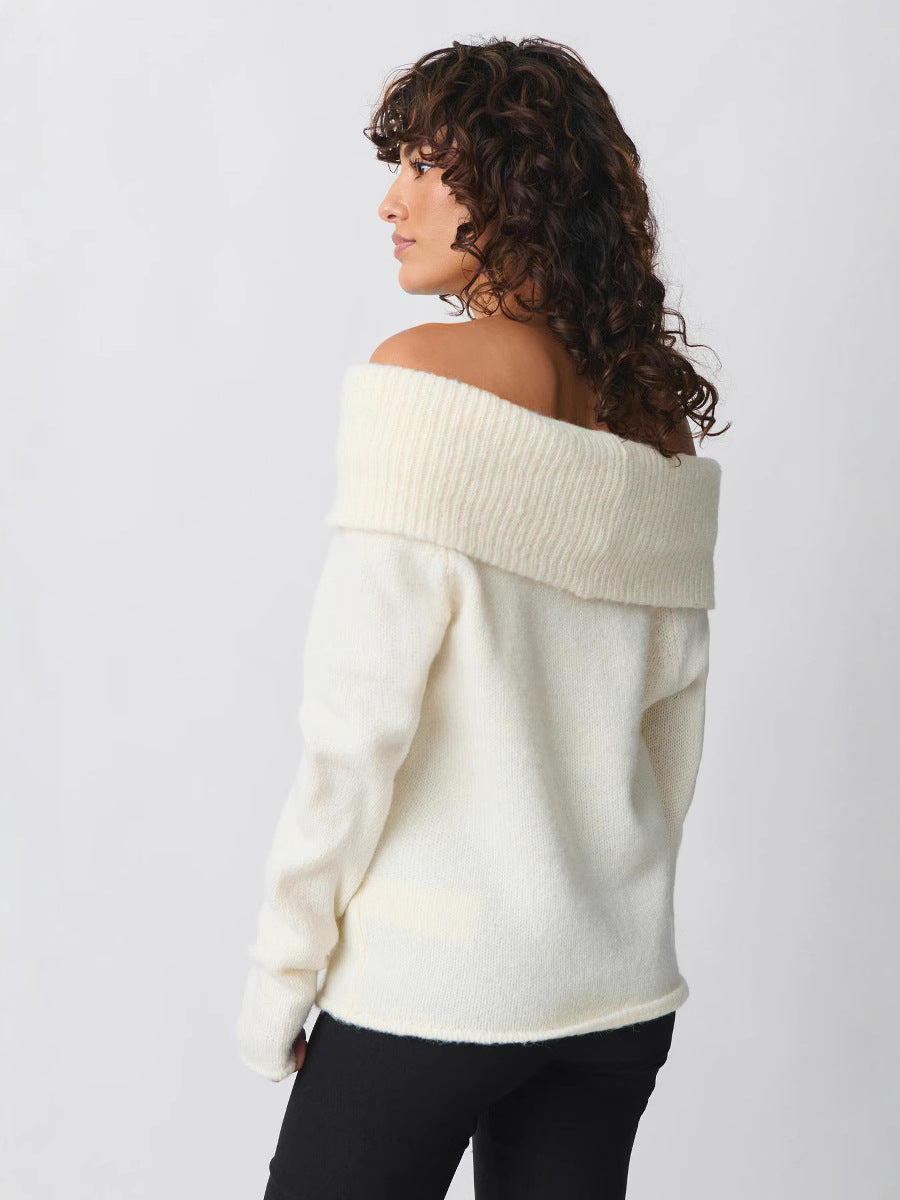 Livia | Dames Off-Shoulder Gebreide Trui