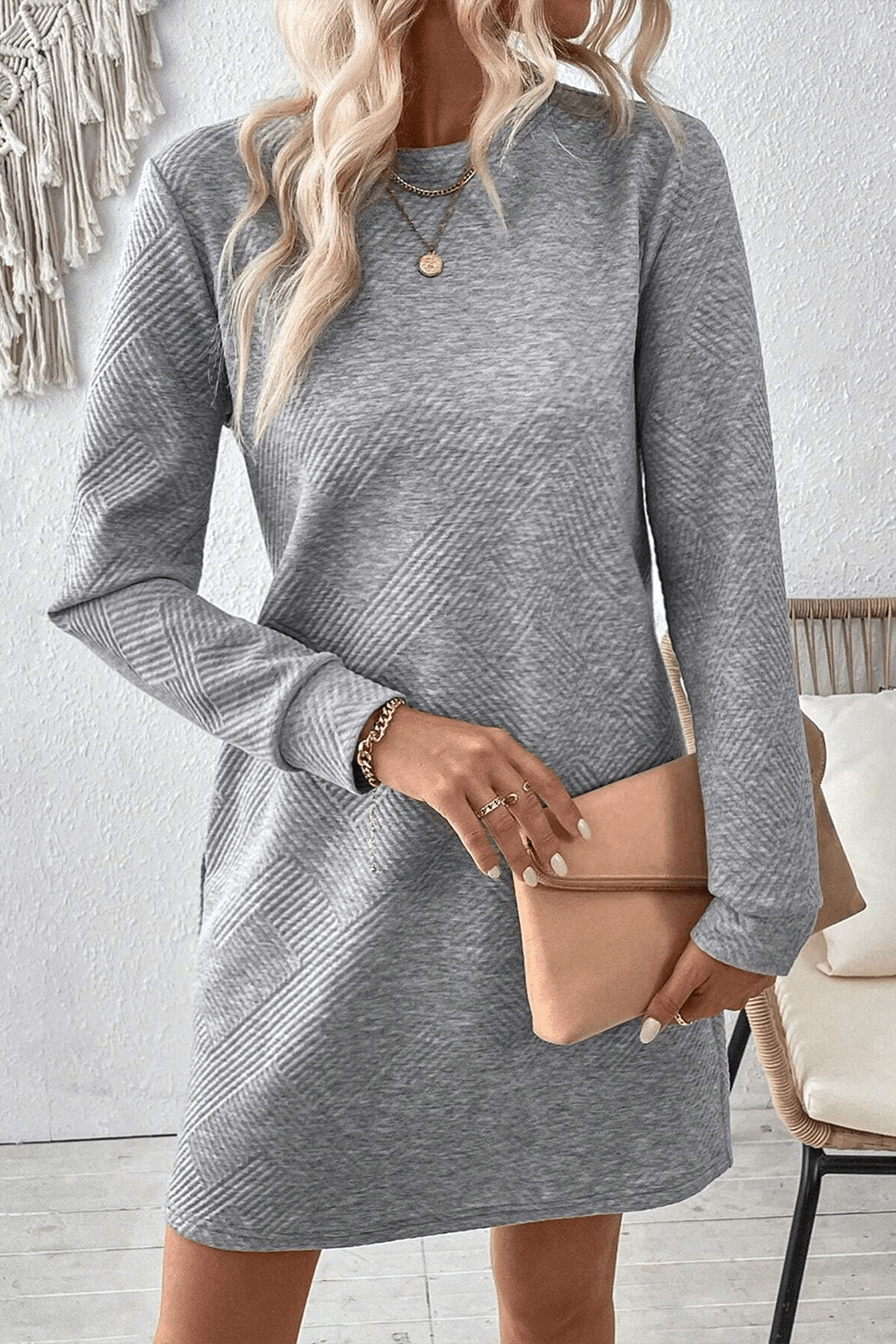 Long Sleeve Casual Knit Dress