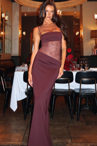 Luciana Bordeaux Maxi Dress
