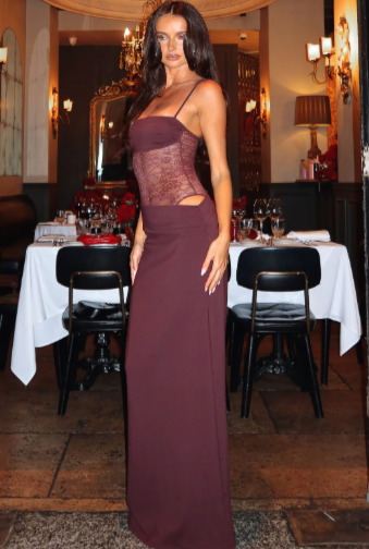 Luciana Bordeaux Maxi Dress