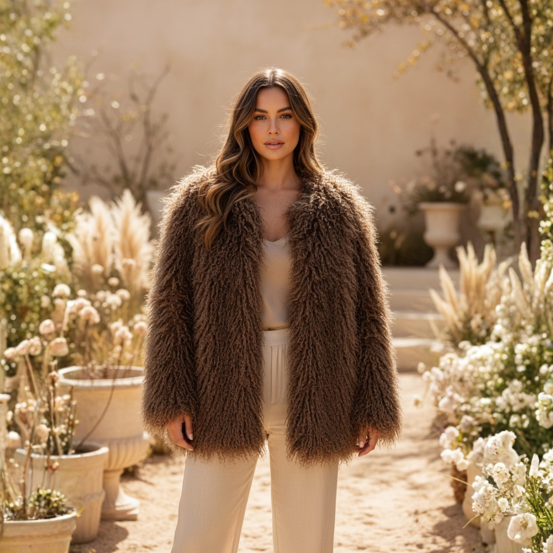 Maya | Dames Shaggy Faux Fur Jas