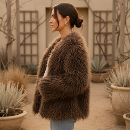 Maya | Dames Shaggy Faux Fur Jas