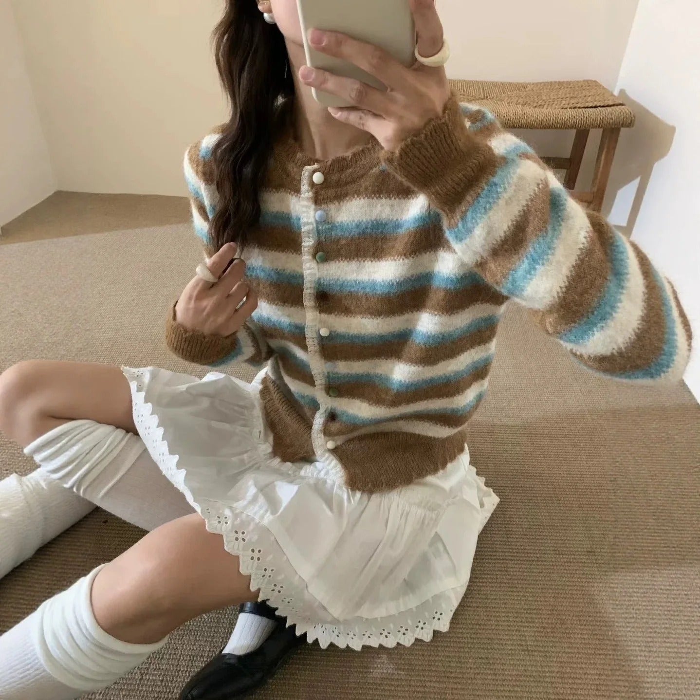 Sanne | Gestreepte Winter Trui Top