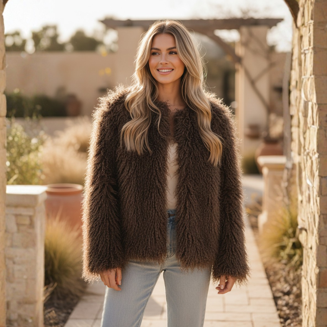 Maya | Dames Shaggy Faux Fur Jas