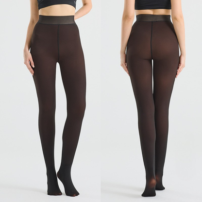 Luna | Dames Fleece-Gevoerde Transparante Winter Legging