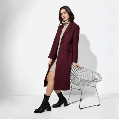 Elara | Dames Lange Jas met Knopen