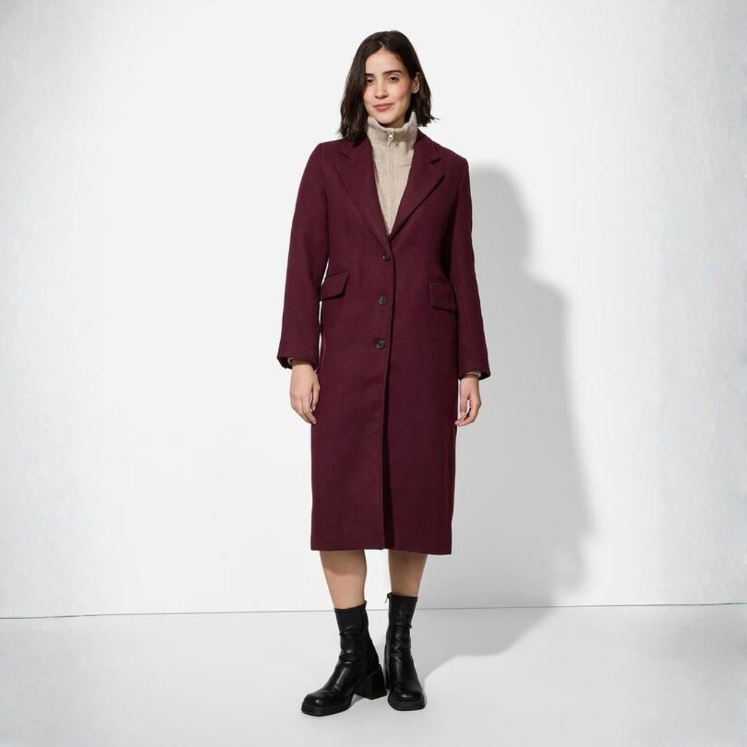 Elara | Dames Lange Jas met Knopen