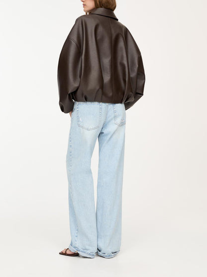 Lotte | Dames Oversized Faux-Leren Jasje met Ceintuur