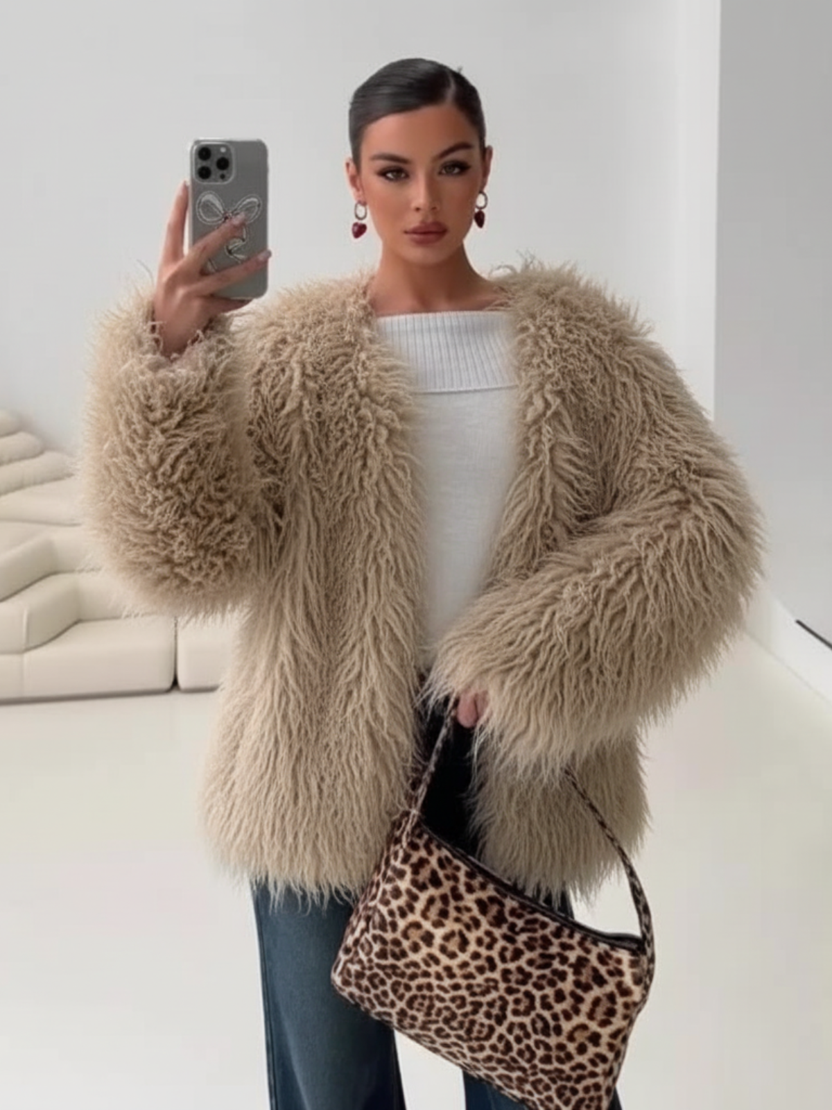 Lieke | Dames Oversized Faux-Fur Jasje