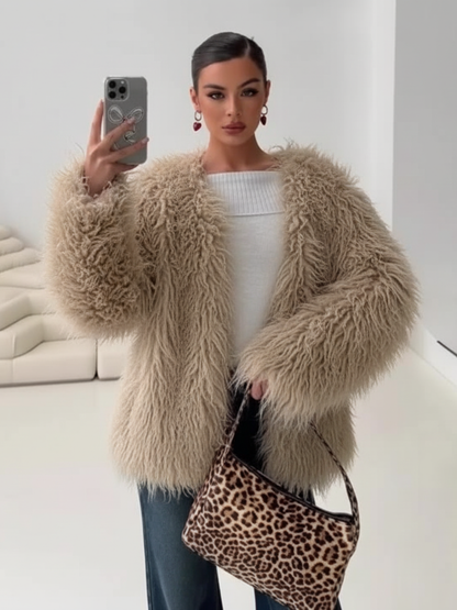 Lieke | Dames Oversized Faux-Fur Jasje