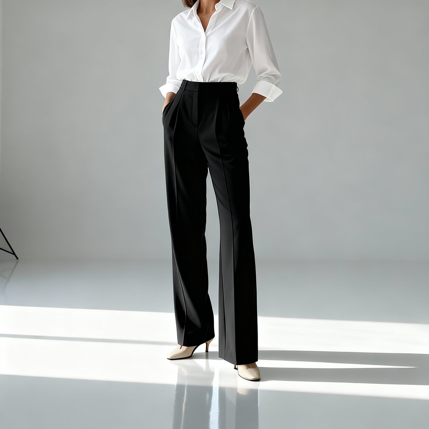 Elena | Dames High-Waist Broek met Wijde Pijpen