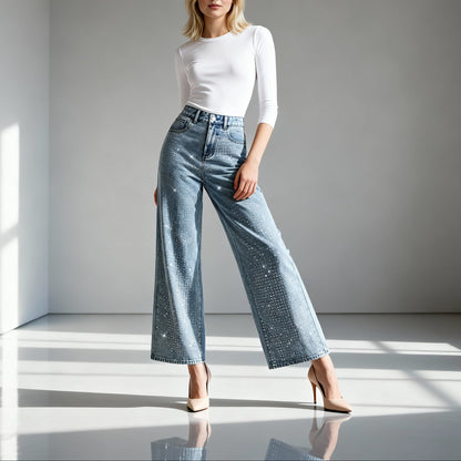 Sofie | Dames High-Waist Jeans met Wijde Pijpen
