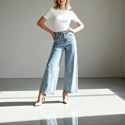 Sofie | Dames High-Waist Jeans met Wijde Pijpen