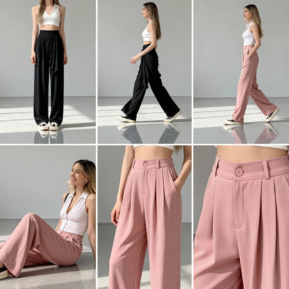 Sanne | Dames Hoog Getailleerde Wijde Pantalon