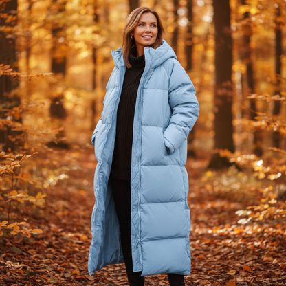 Anouk | Dames Lange Gewatteerde Pufferjas met Capuchon
