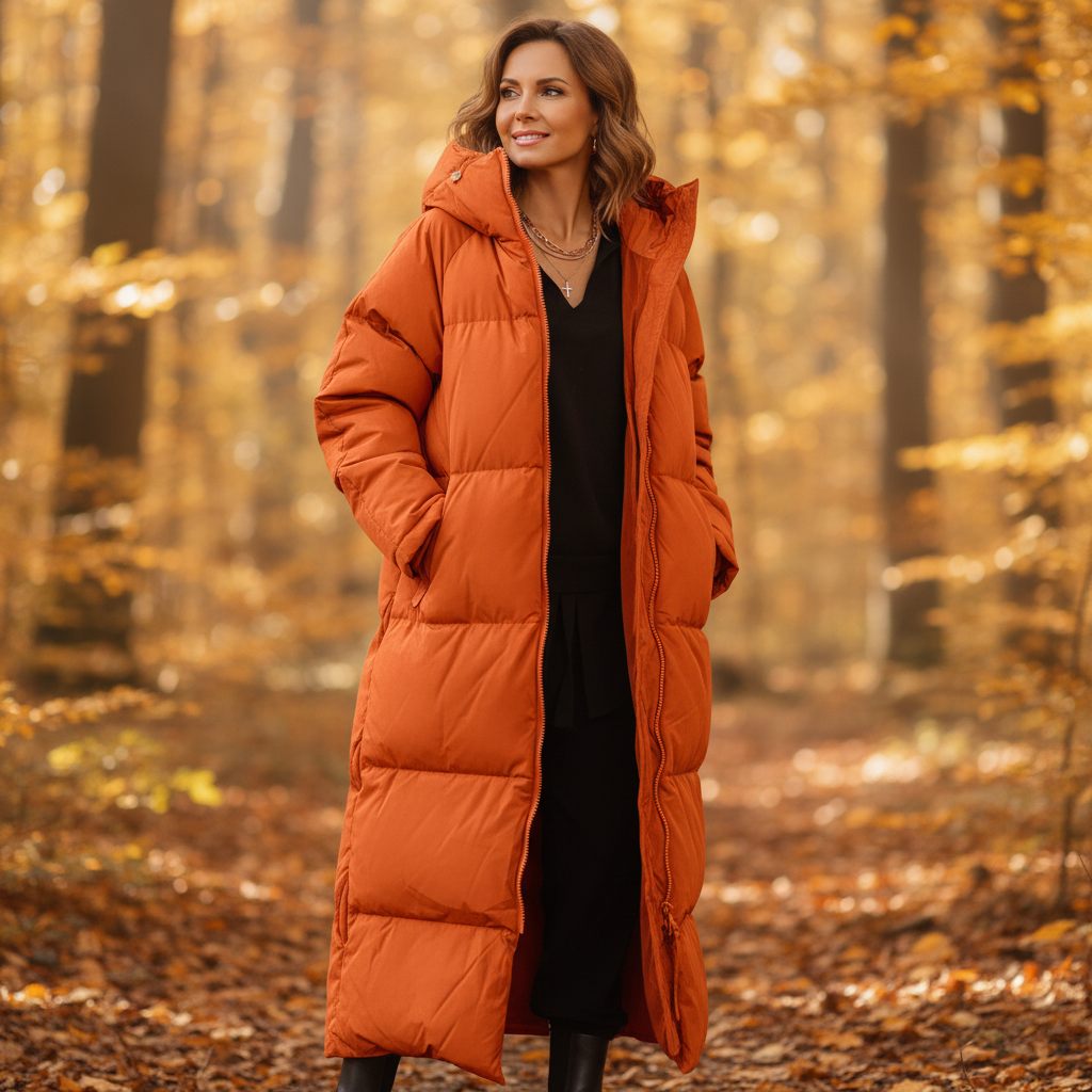 Anouk | Dames Lange Gewatteerde Pufferjas met Capuchon