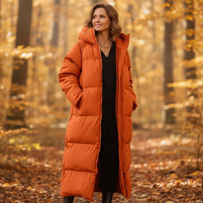 Anouk | Dames Lange Gewatteerde Pufferjas met Capuchon