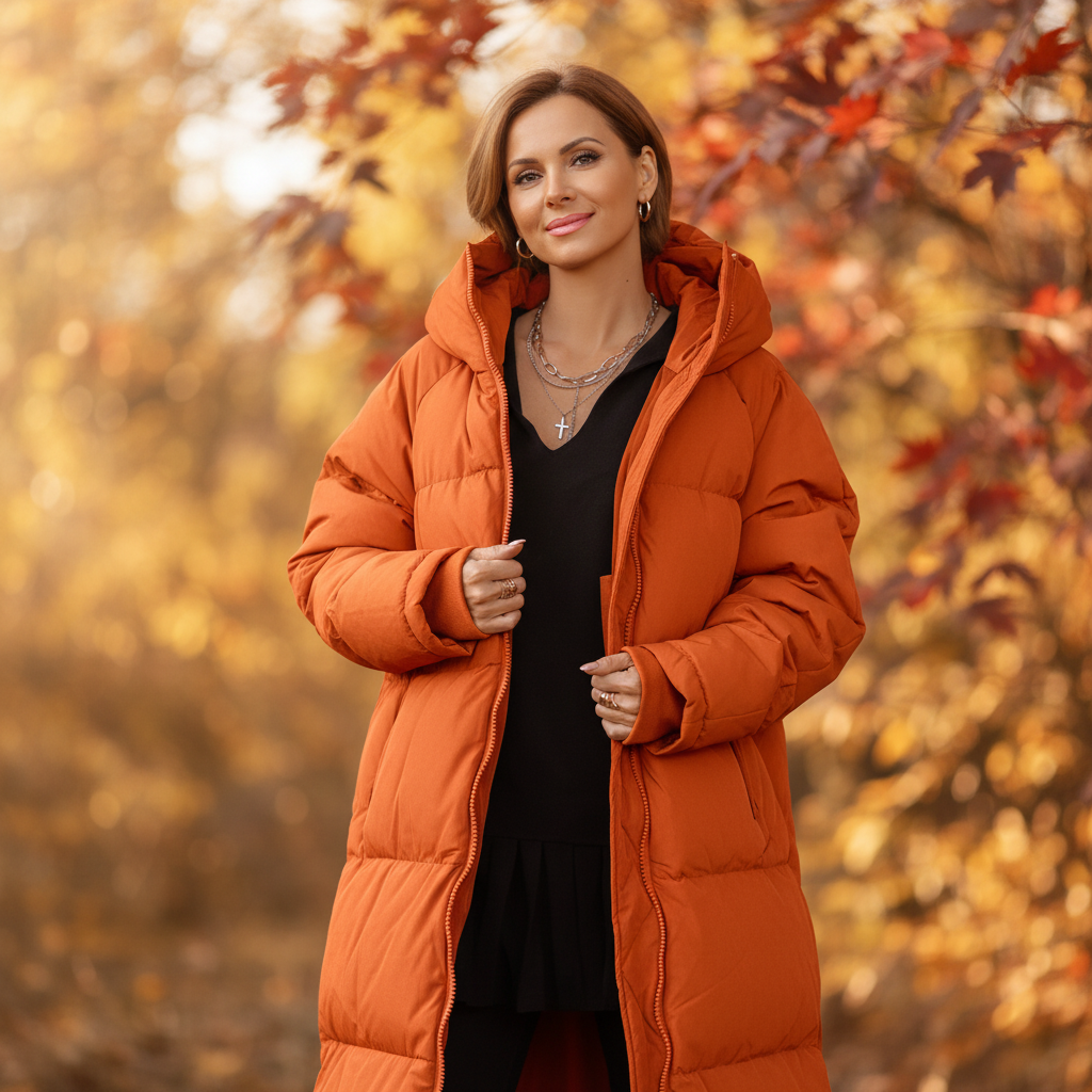 Anouk | Dames Lange Gewatteerde Pufferjas met Capuchon