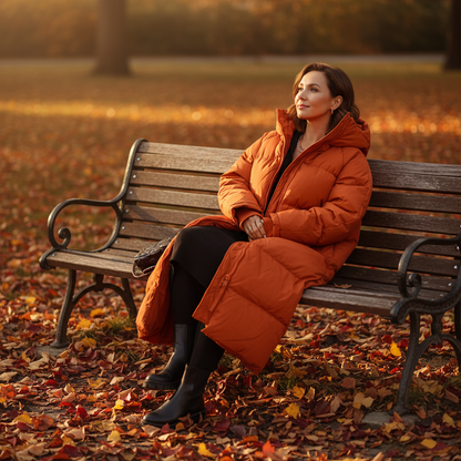 Anouk | Dames Lange Gewatteerde Pufferjas met Capuchon
