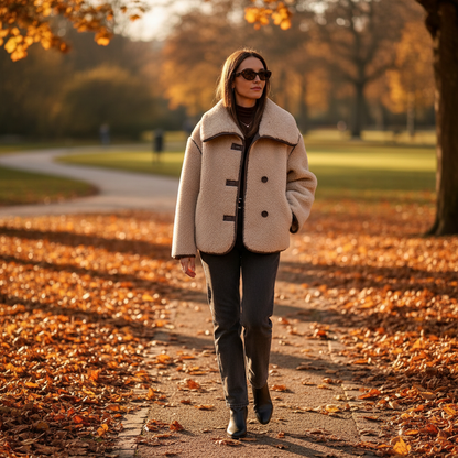 Oversized Teddy Jas Met Grote Kraag Dames