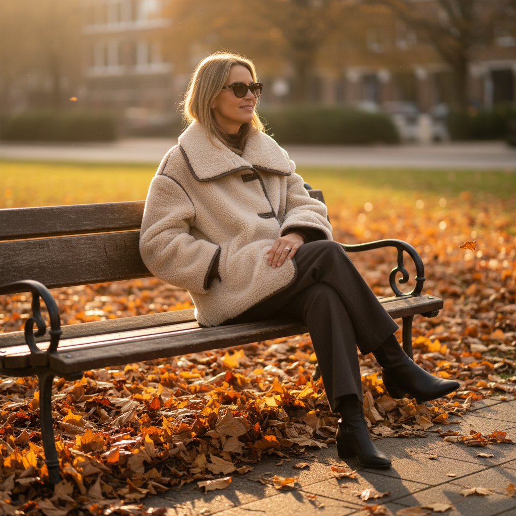 Oversized Teddy Jas Met Grote Kraag Dames