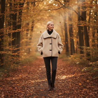 Oversized Teddy Jas Met Grote Kraag Dames