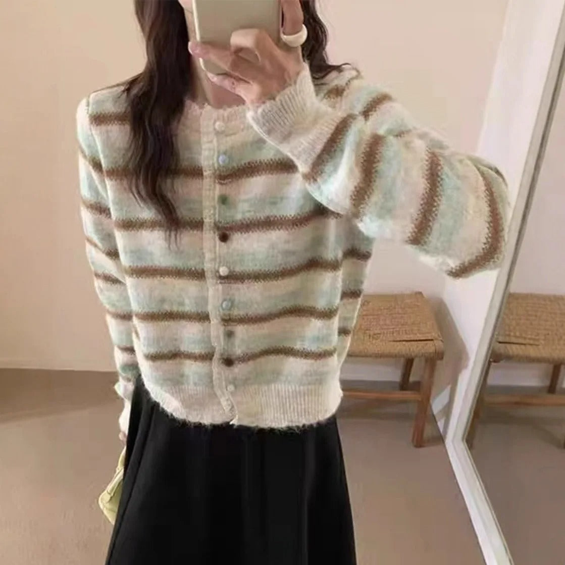 Sanne | Gestreepte Winter Trui Top