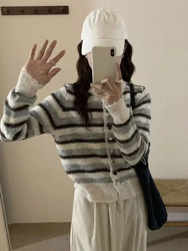 Sanne | Gestreepte Winter Trui Top