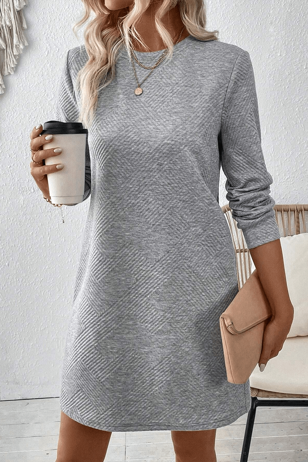 Long Sleeve Casual Knit Dress